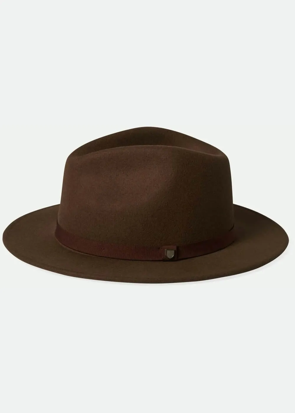 Brixton Messer Packable Fedora Hoed Donker Bruin