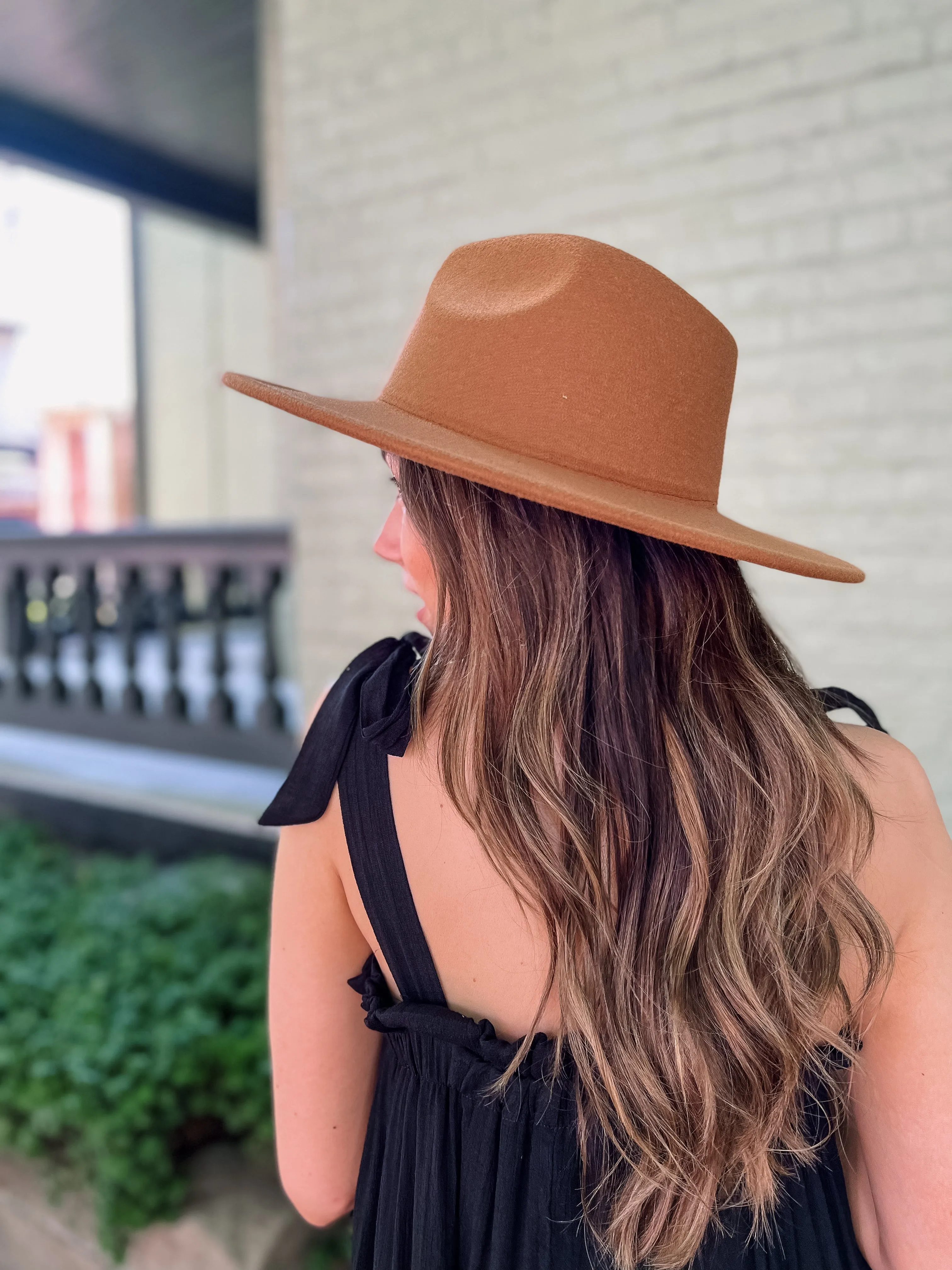 Camel Flat Brim Fedora Hat - Final Sale