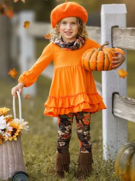 Camo Flower Tunic, Scarf and Legging Set