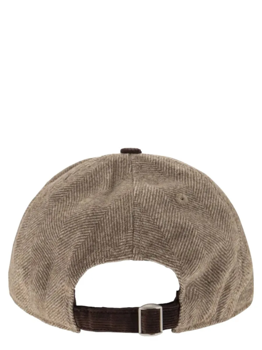 Cappello baseball in herringbone