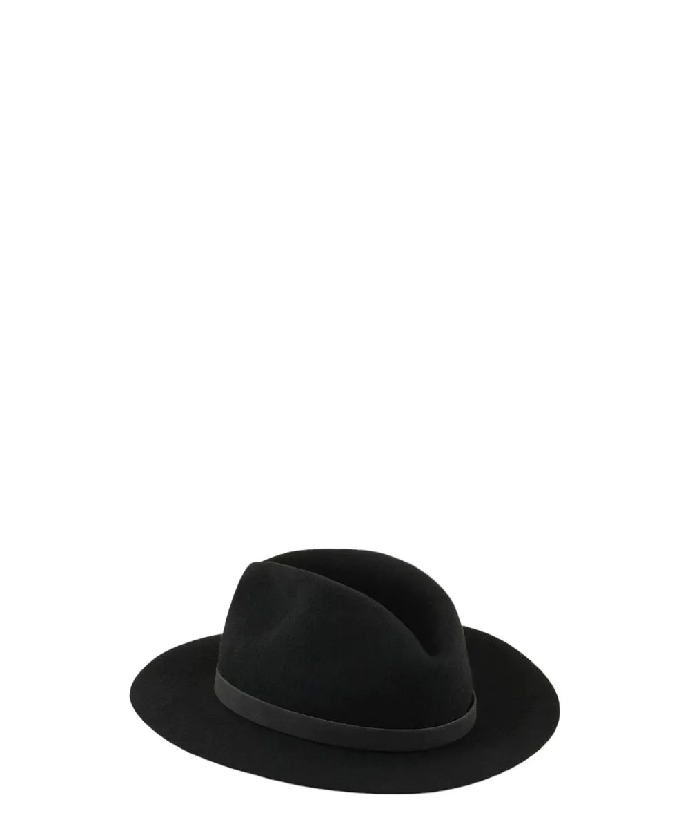 Cappello fedora in panno di lana con cinturino