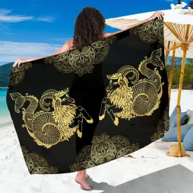 Capricorn Zodiac Sarong Scarf, Capricorn Lover Gift, Pretty Capricorn Beach Cover Up, Capricorn Goat Beach Sarong Skirt Dress