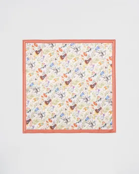 Catherine Rowe Pet Portraits Square Scarf - Mushroom Cream