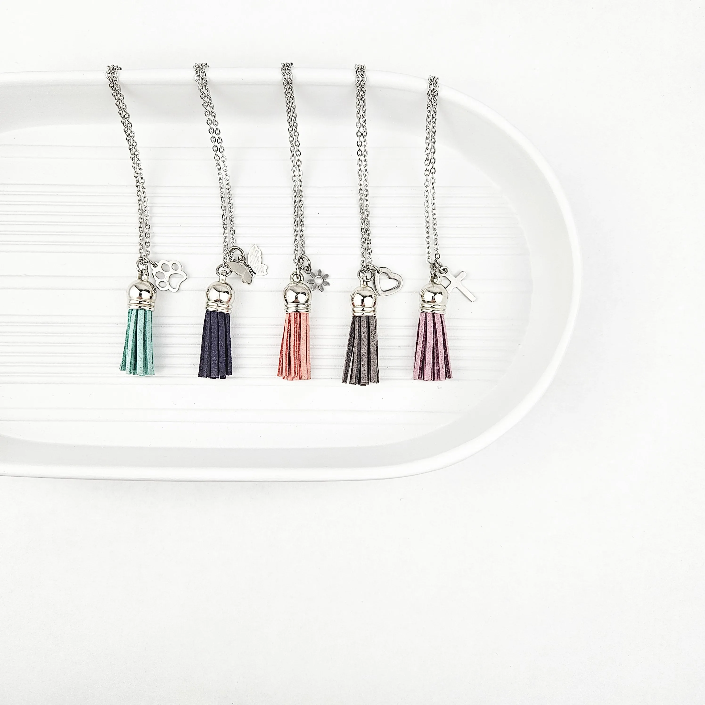 Child's Tassel   Charm Essential Oil Diffuser Necklace