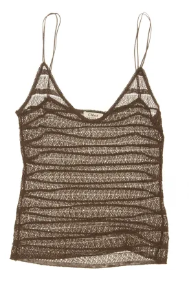 Chloe - Spaghetti Strap Brown Tank Top -