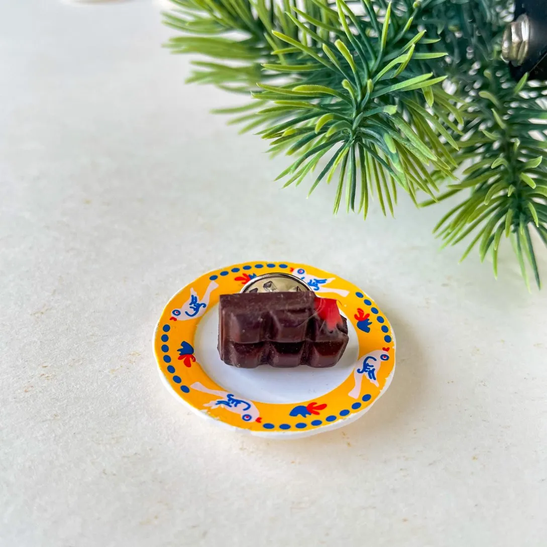 Chocolate Miniature Lapel Brooch Pin