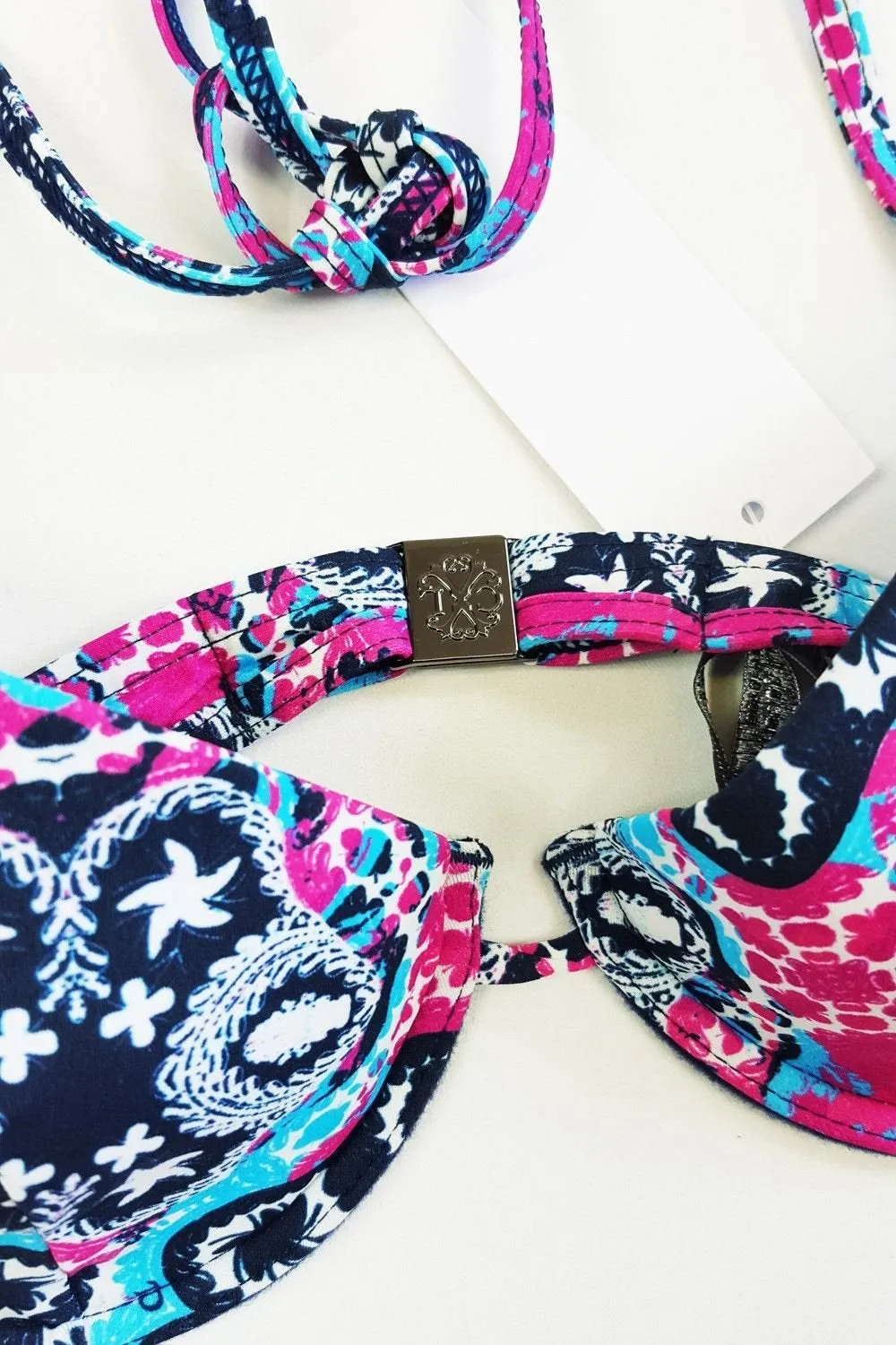 CHRISTIAN LACROIX Pink Blue Multi-Colour Jackpot Bikini (UK 8/10)