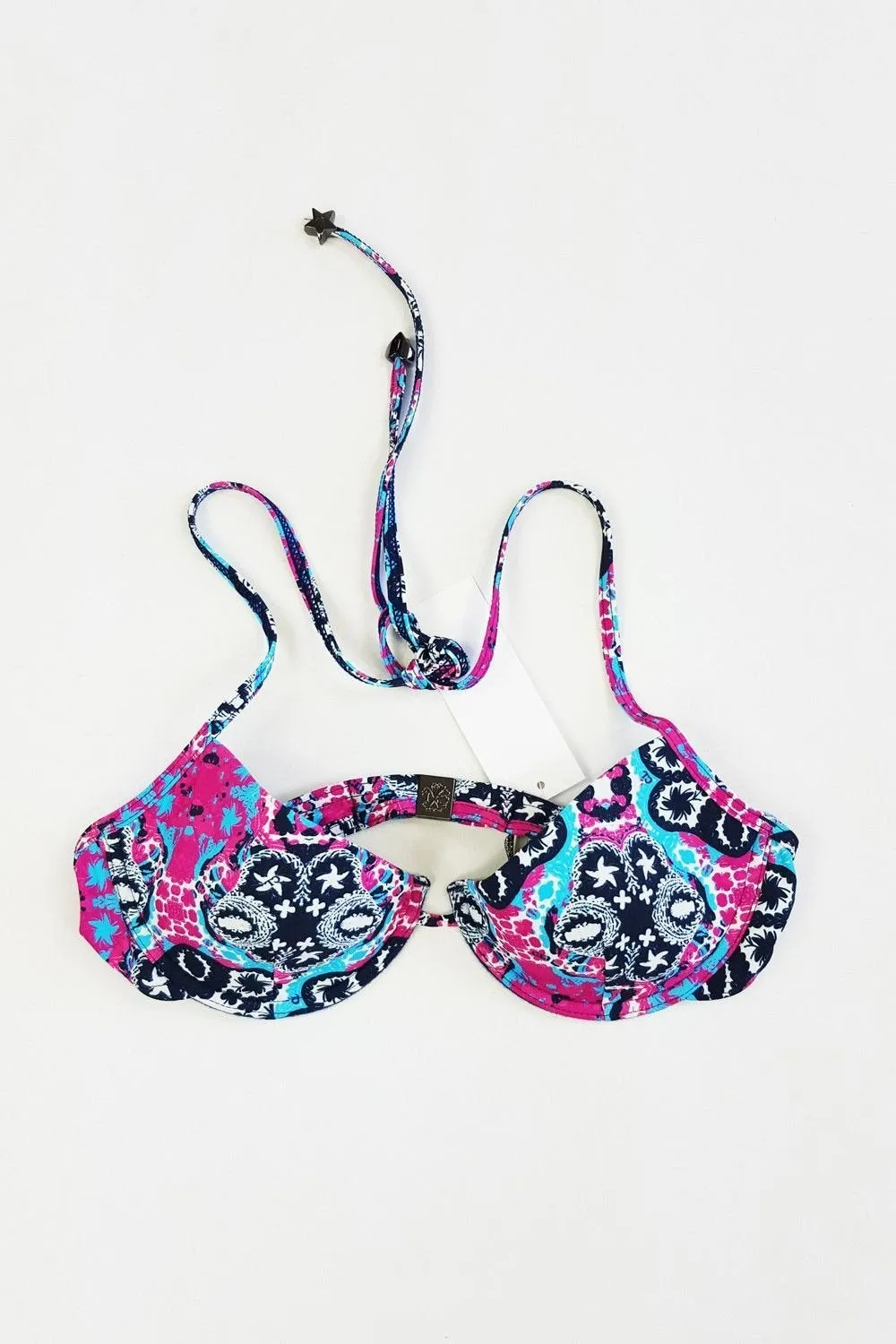 CHRISTIAN LACROIX Pink Blue Multi-Colour Jackpot Bikini (UK 8/10)