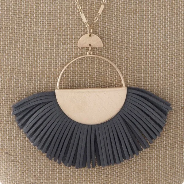 Circle Fan Tassel Necklace