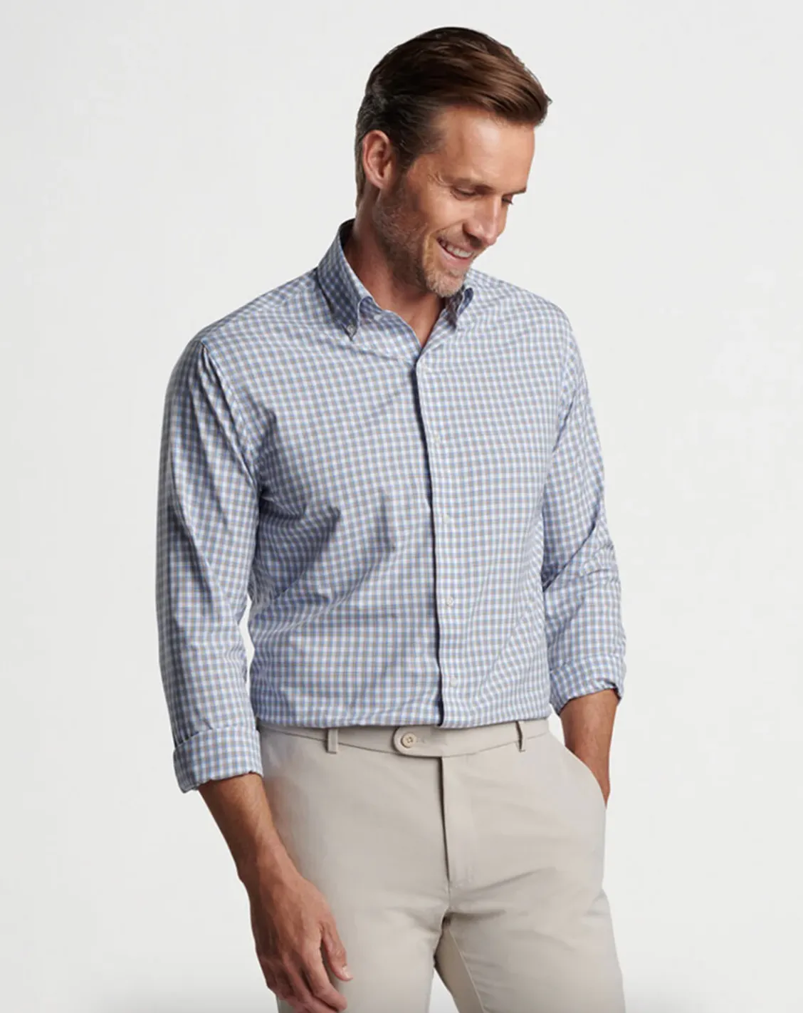 Cole Perf Poplin Shirt Summer Dunes