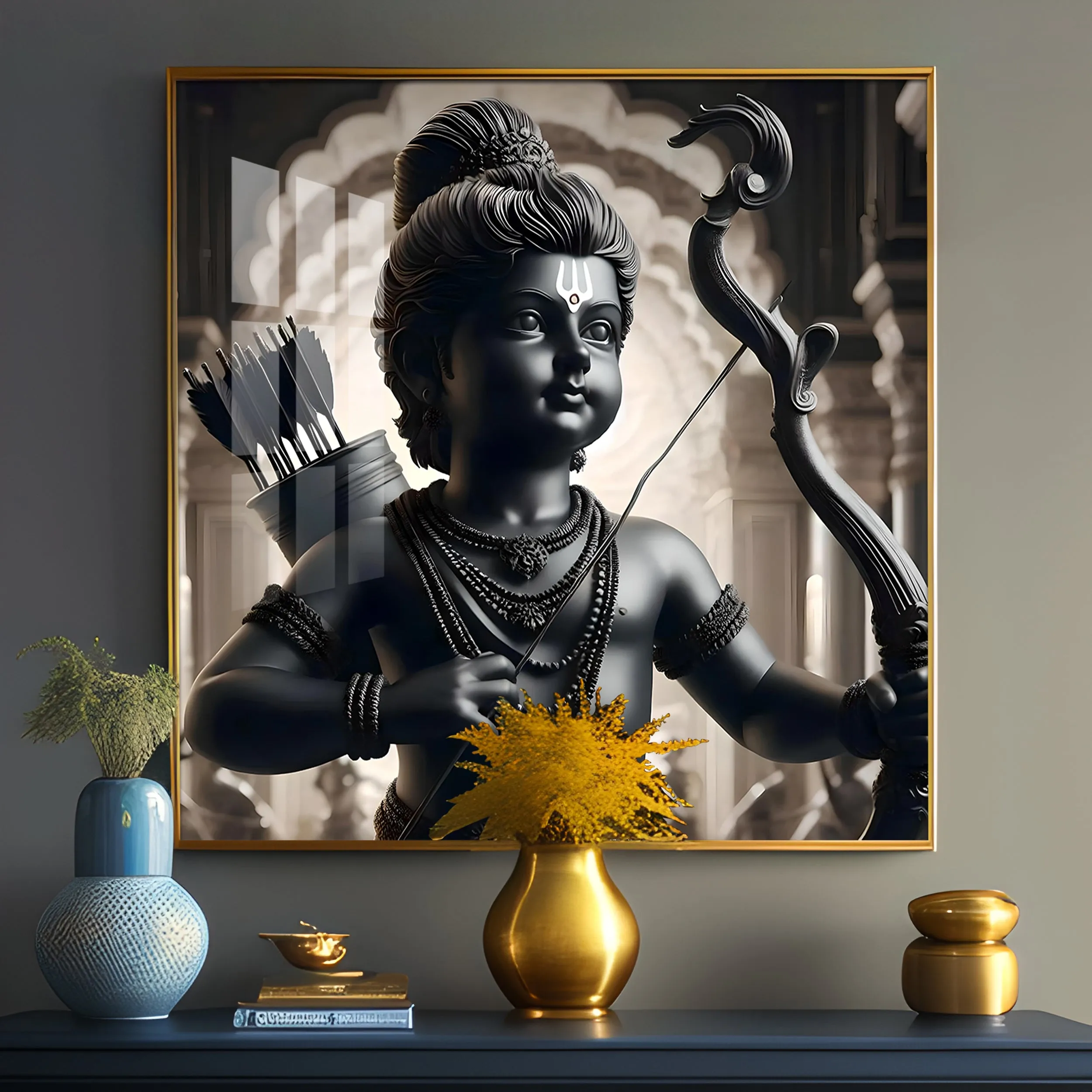 Dashratha Nandan Ram Premium Acrylic Square Wall Art