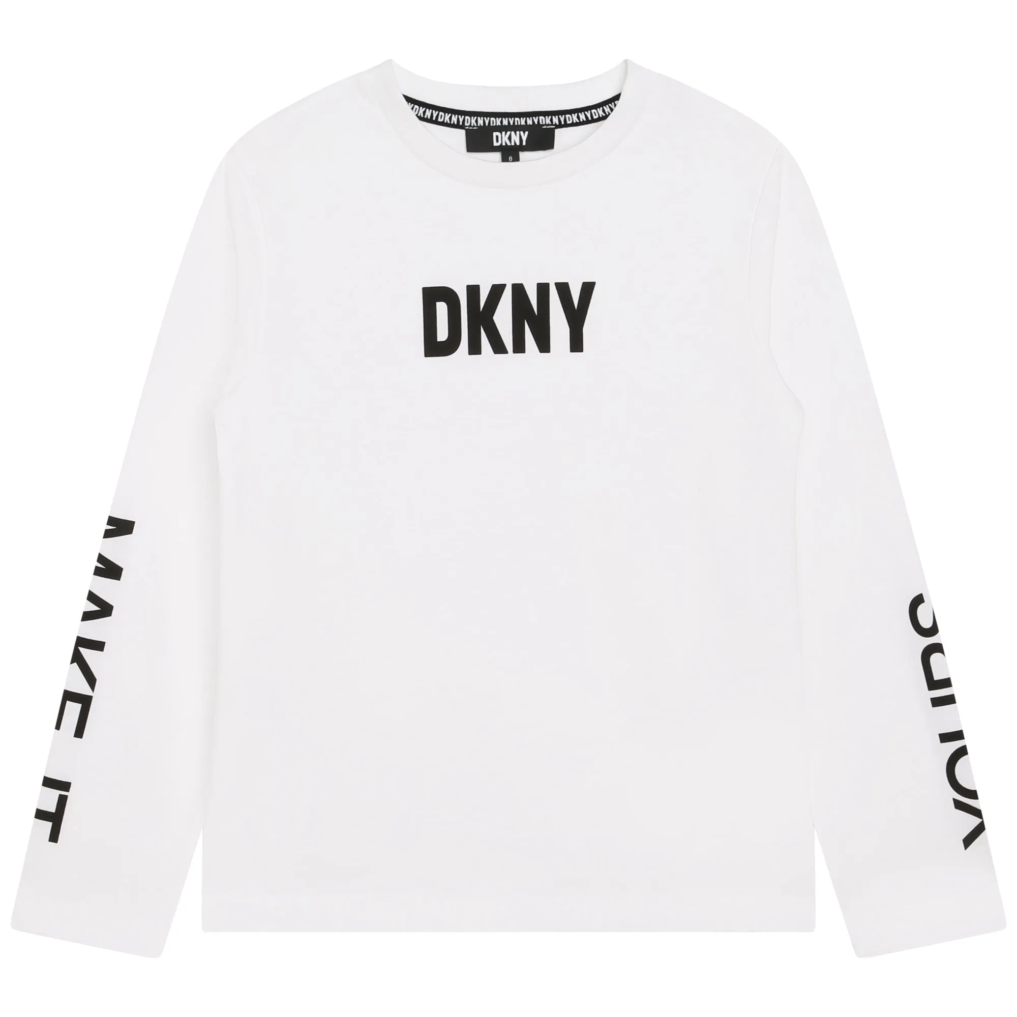 DKNY Junior Boys White Long Sleeve T-Shirt _D55007-10P