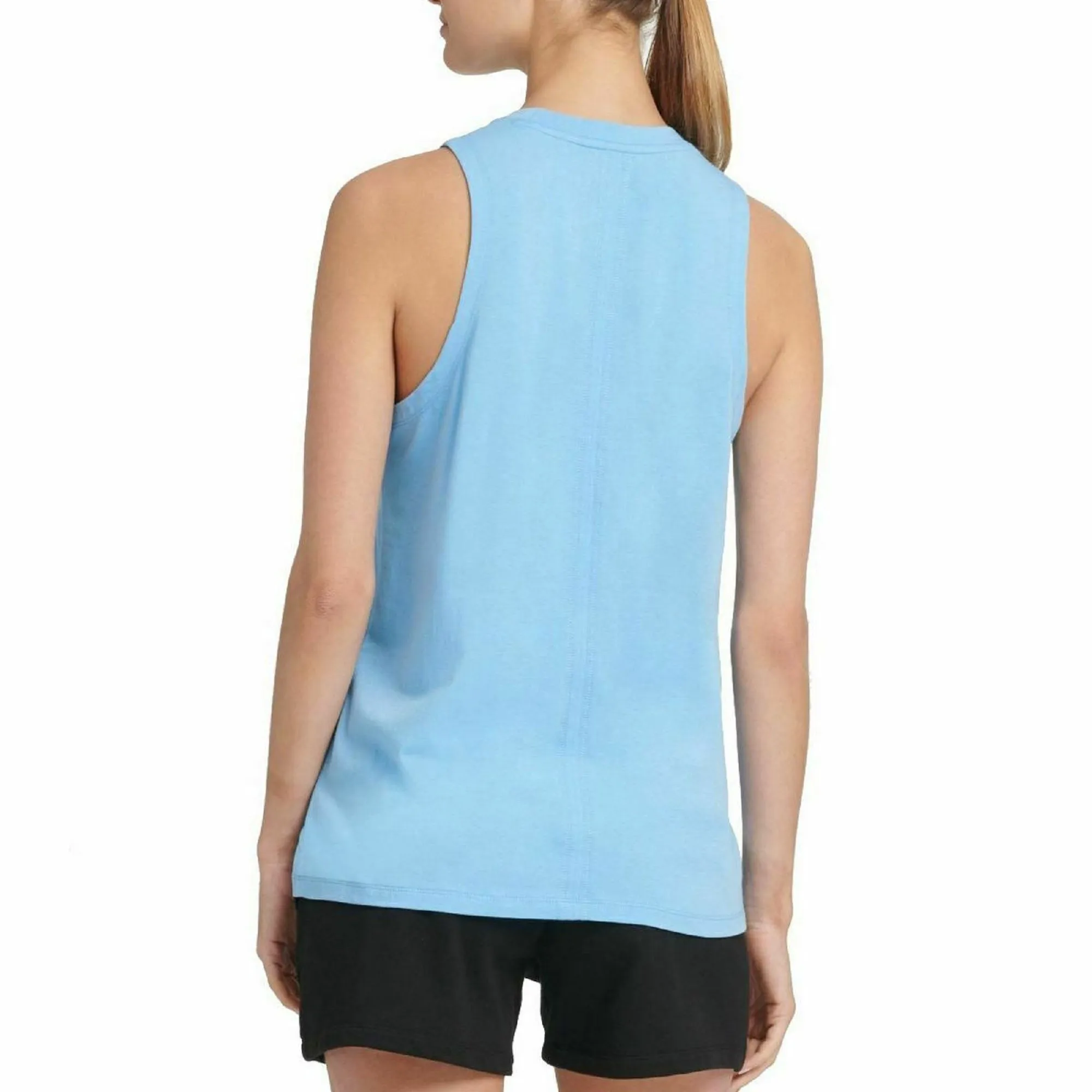 DKNY Women's Crewneck Sport Reflective-Logo Tank Top, Blue. XS