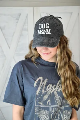 DOG MOM VINTAGE WASHED BASEBALL CAP