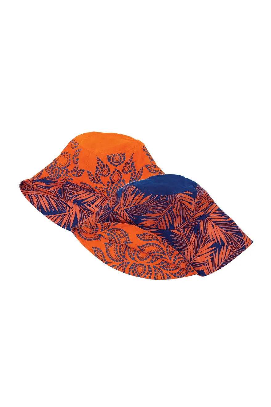 ELEPH CHALU/COCO REVERSIBLE HAT : Orange/Blue