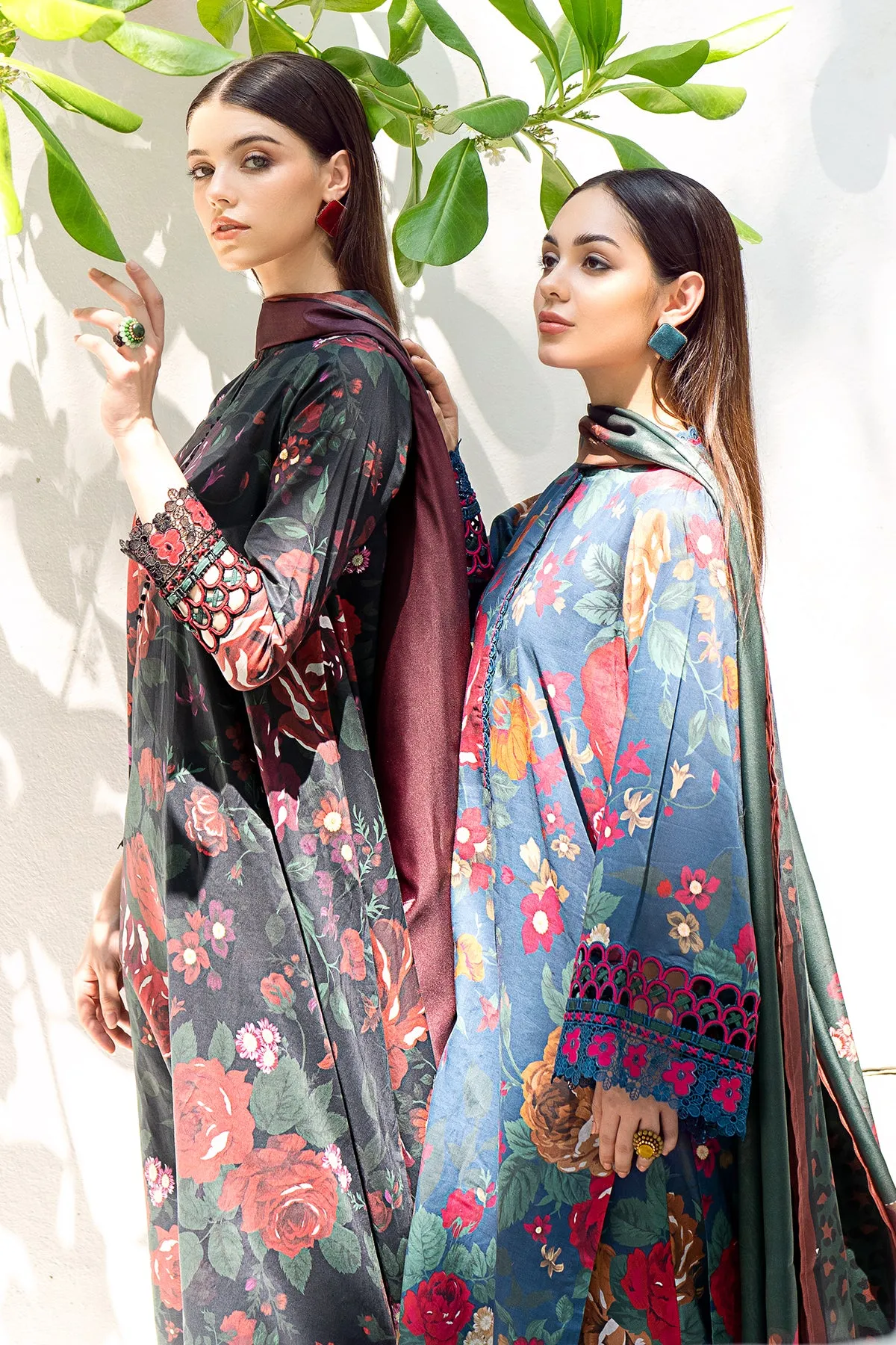 EMBROIDERED PRINTED LAWN UF-548