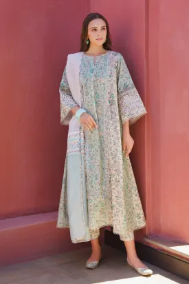 EMBROIDERED PRINTED LAWN UF-577