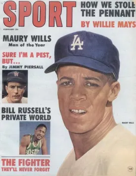 February 1963 SPORT Cover (Maury Wills, Los Angeles Dodgers, Bill Russell)