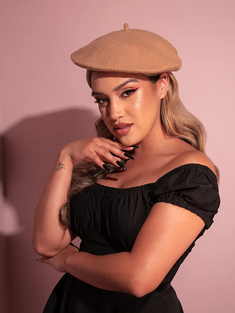 FINAL SALE - Vintage-Style Beret in Tan