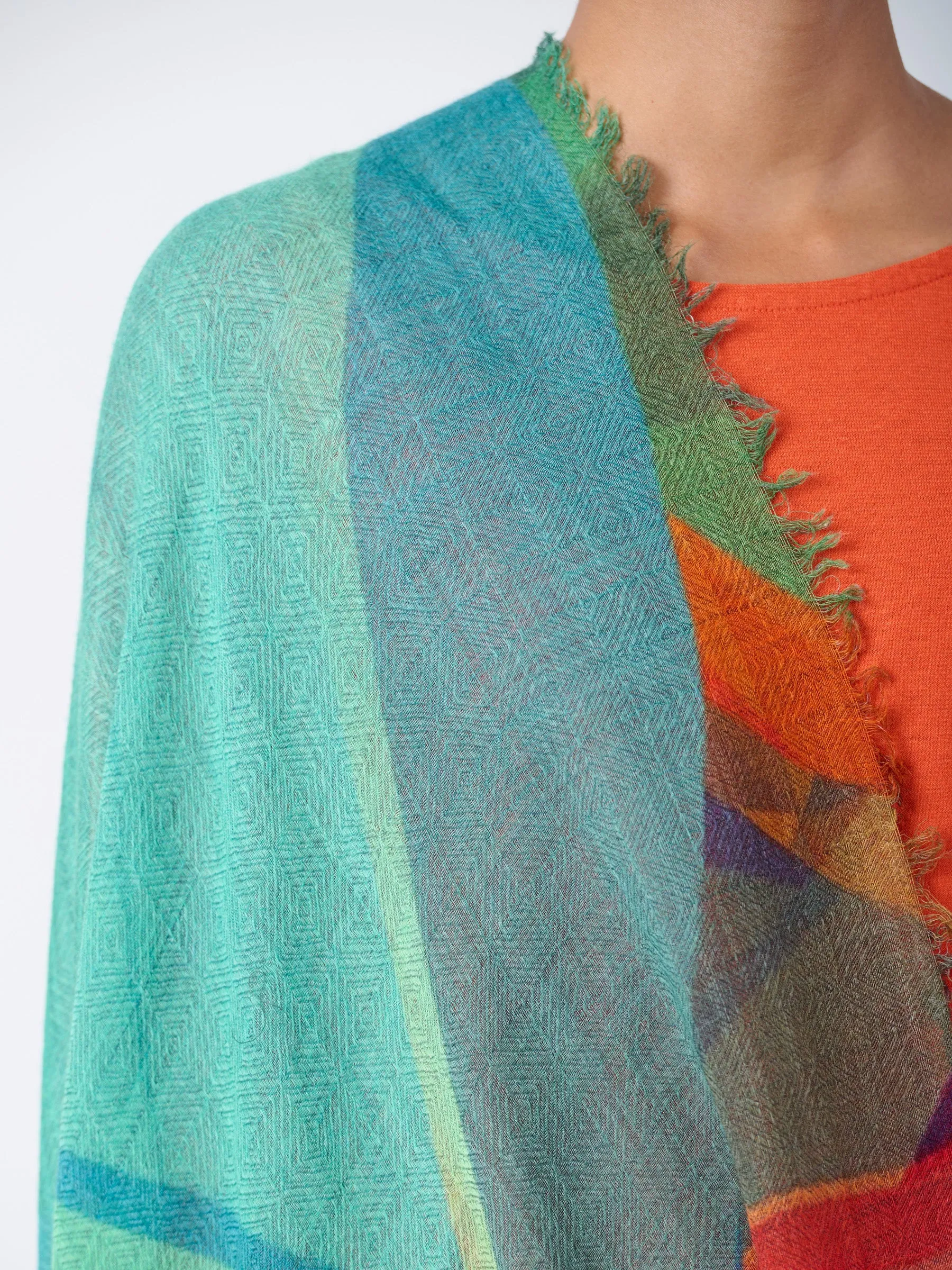 Fine Wool Print Scarf - Prisms