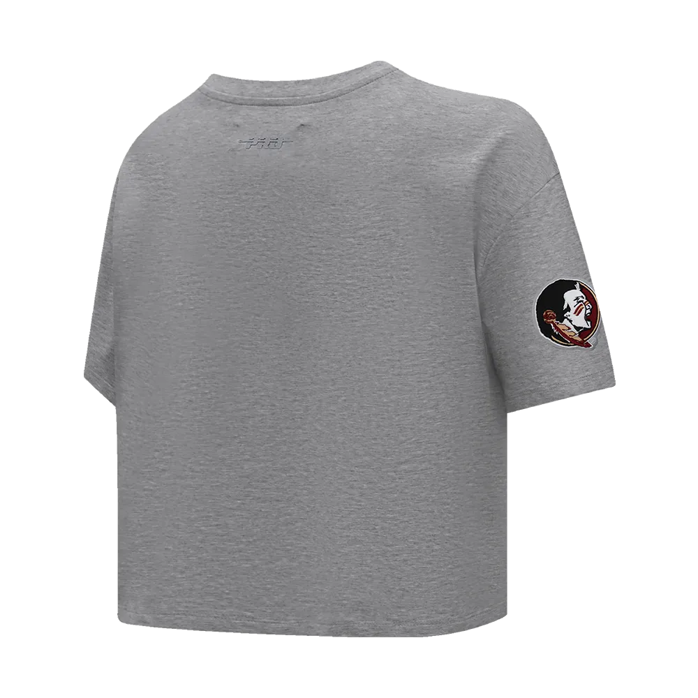 Florida State University NEUTRAL WOMEN'S SJ BOXY TEE (DARK HEATHER GRAY)