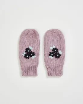 Forget-Me-Not Knitted Lilac Mittens