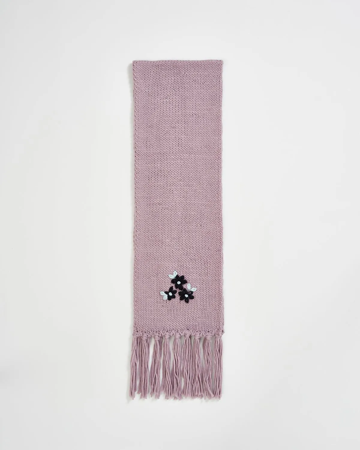 Forget-Me-Not Knitted Lilac Scarf