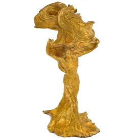 François-Raoul Larche "Loïe Fuller" Lighted Gilt Bronze Sculpture