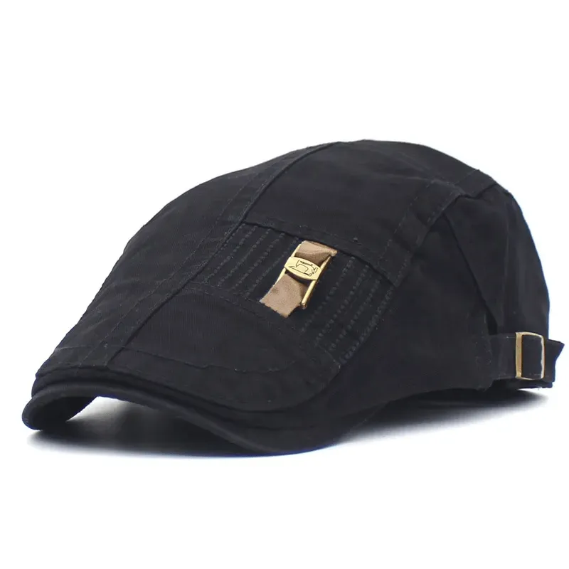 Freestyle Leather Strap I-Buckle Cotton Beret Cap