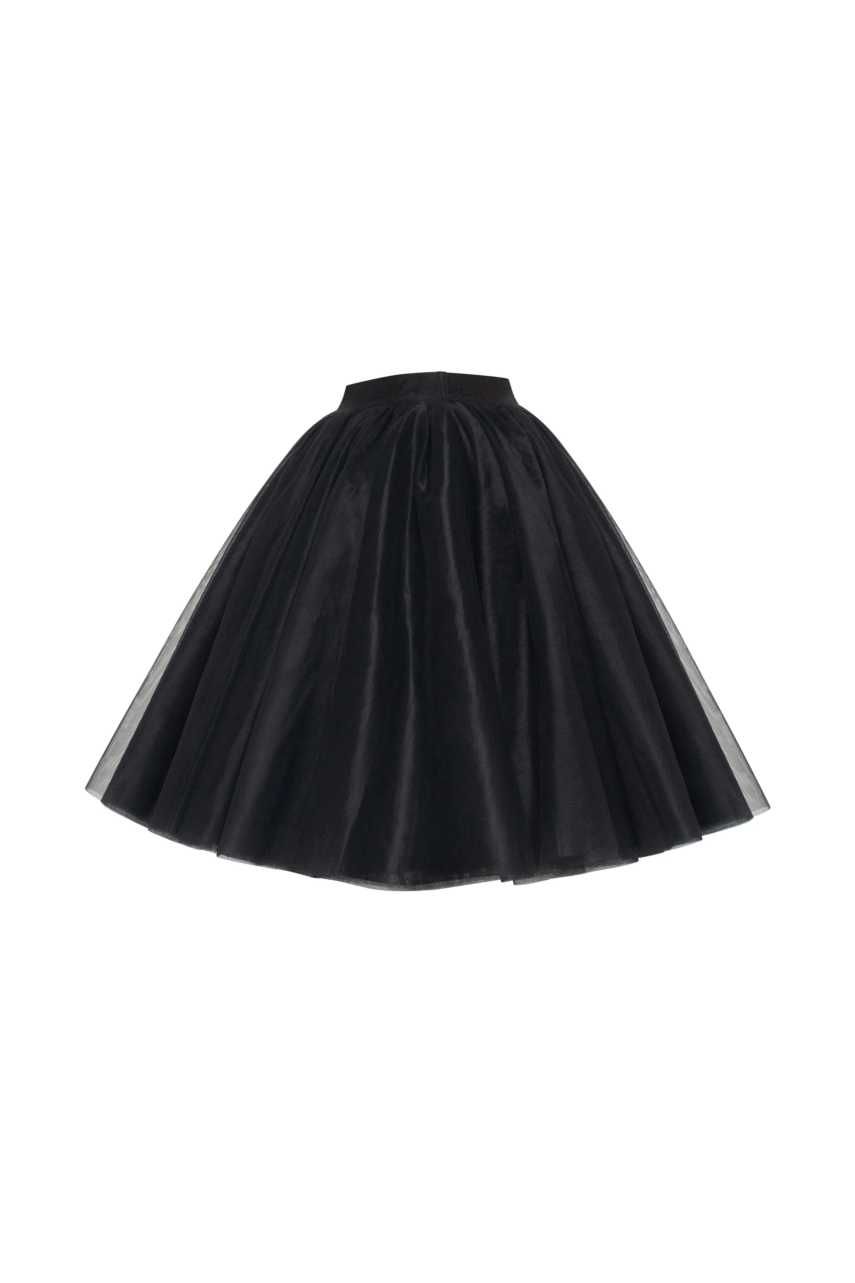 Gathered organza mini skirt in black, Xo Xo