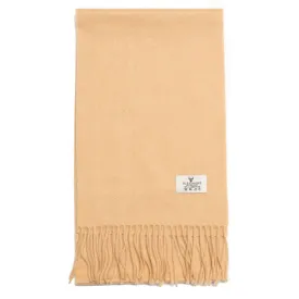 Glenmore 100% Lambswool Tartan Scarf - Warm Camel