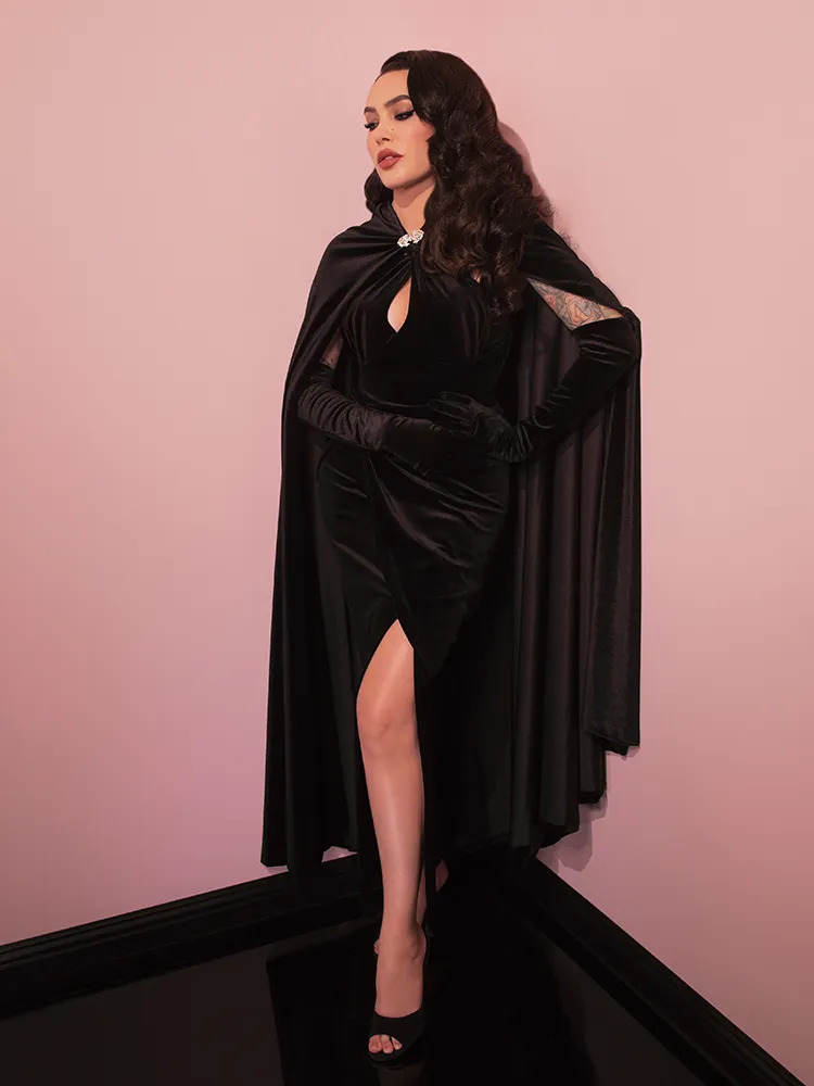 Golden Era Cape in Black Velvet - Vixen by Micheline Pitt