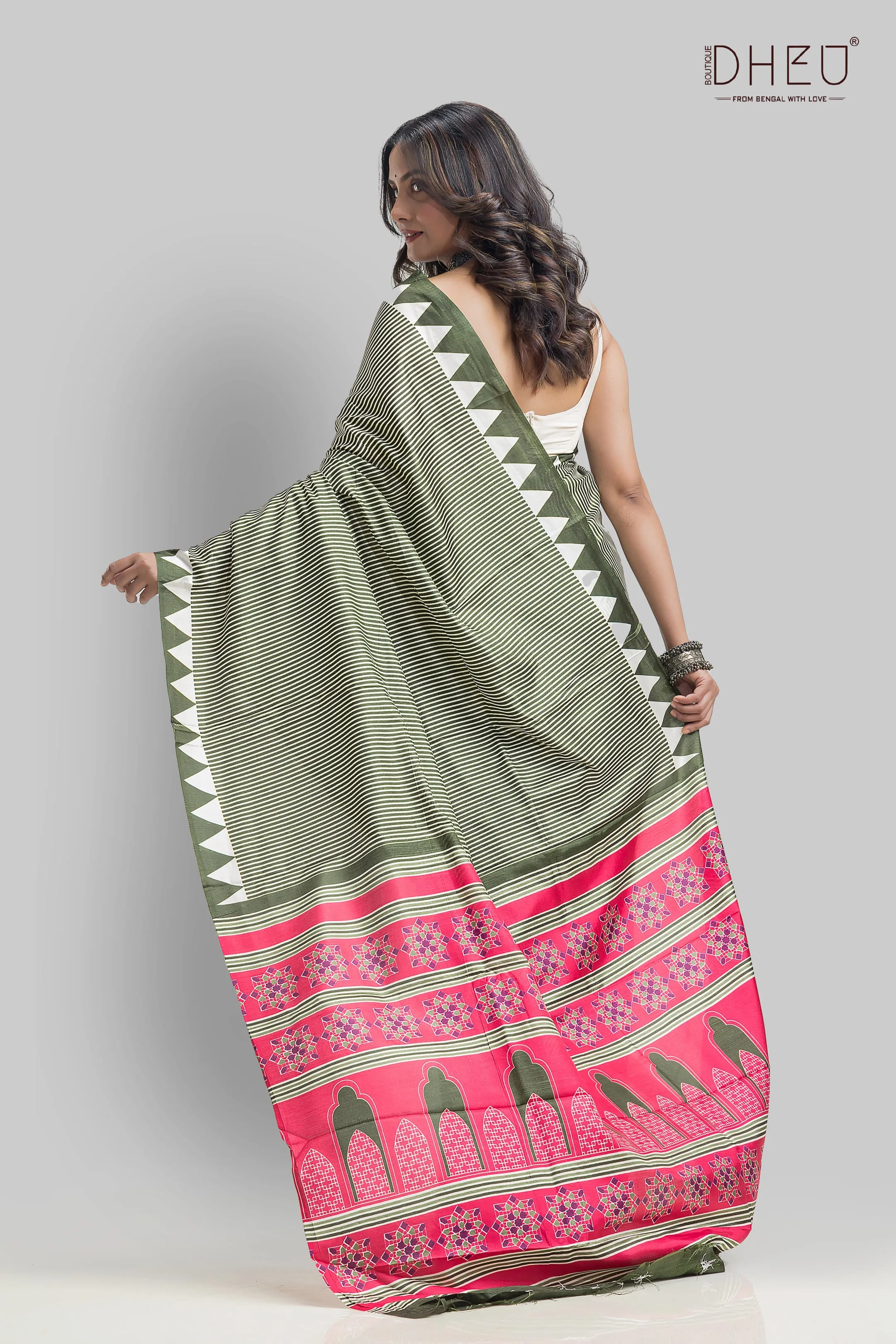 Handloom Printed Silk Saree