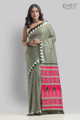 Handloom Printed Silk Saree