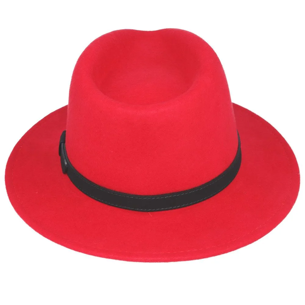 Handmade 100% Wool Red Fedora