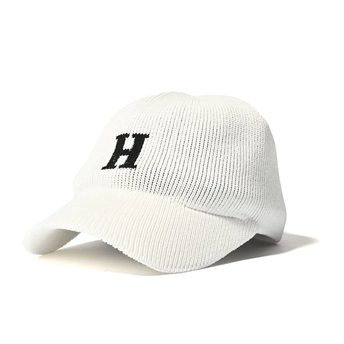 HOMEGAME - H LOGO COTTON KNIT BASEBALL CAP WHITE【HG241414】