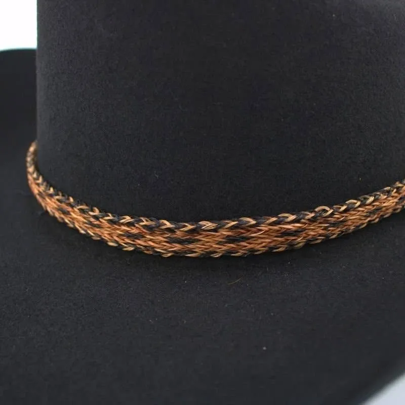 Horsehair Braided Single Cowboy Tassel Hat Band - Sundown