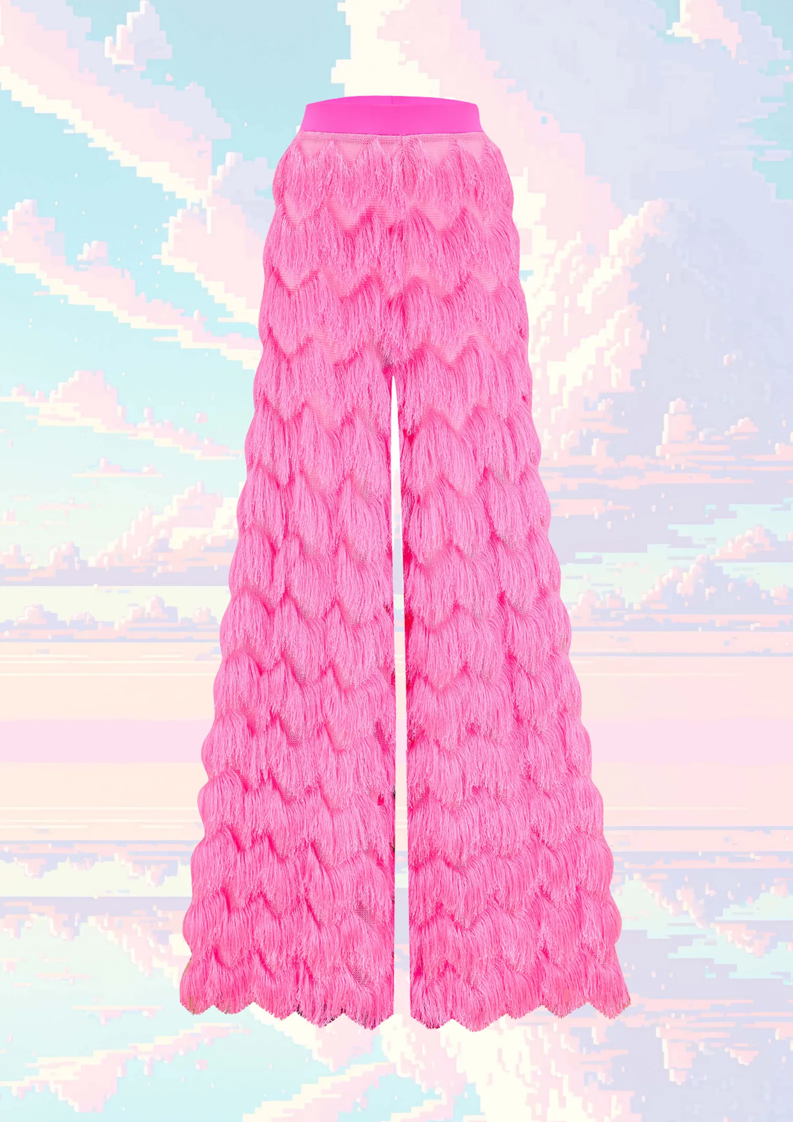 Intergalactic Rodeo - Dallas Fringed Trousers in Hot Pink