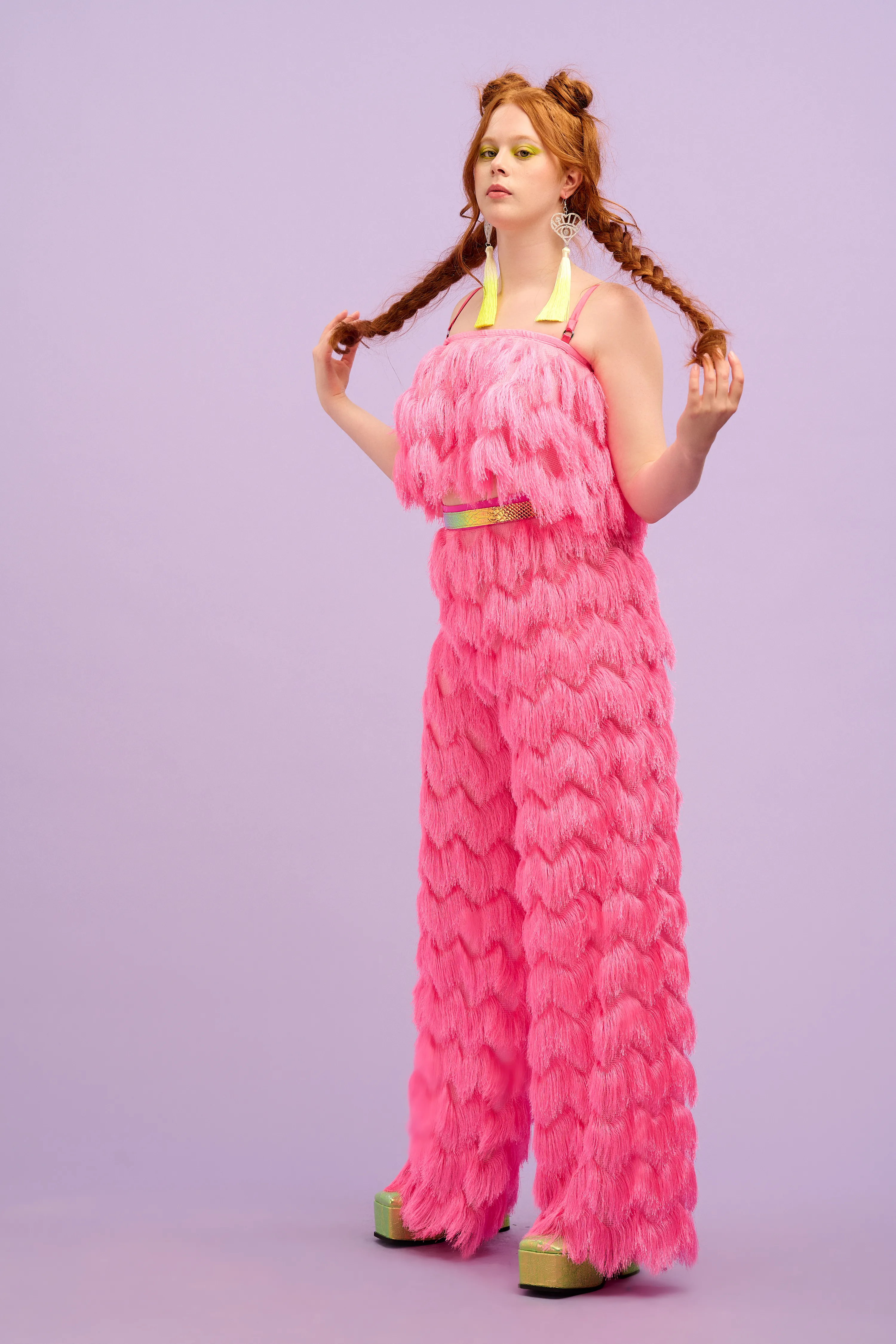 Intergalactic Rodeo - Dallas Fringed Trousers in Hot Pink