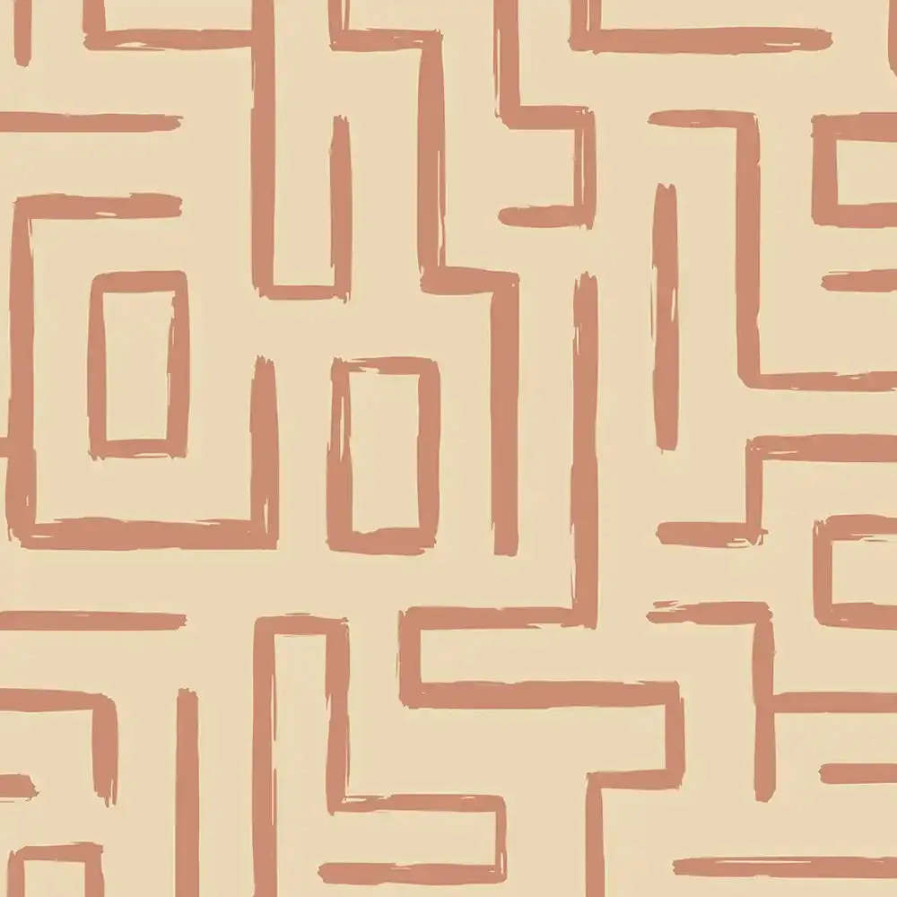 Intersect Design Wallpaper Roll in Tan Color