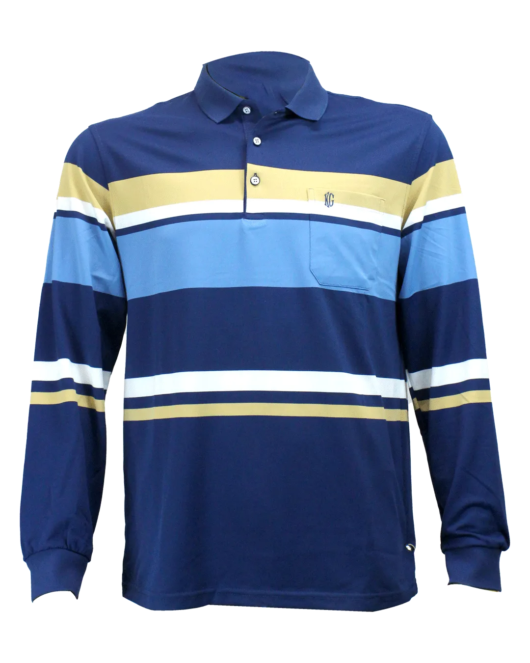 KG Wear LS Blue Stripe Golfer