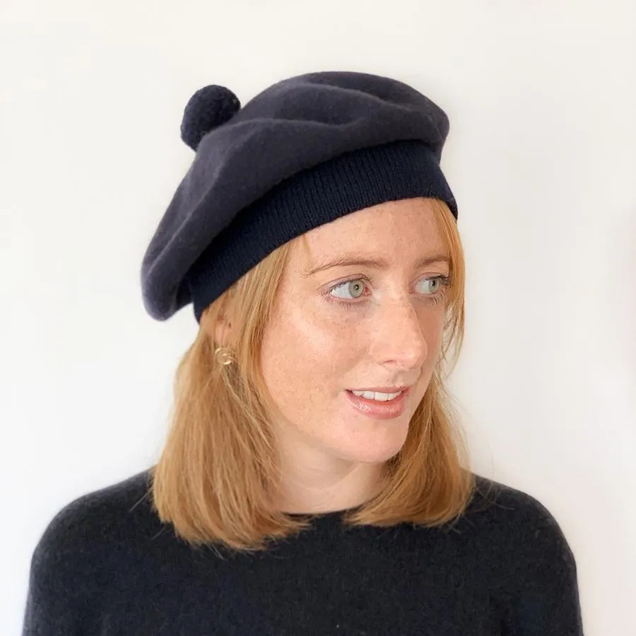 Lambswool Tam Beret | Navy