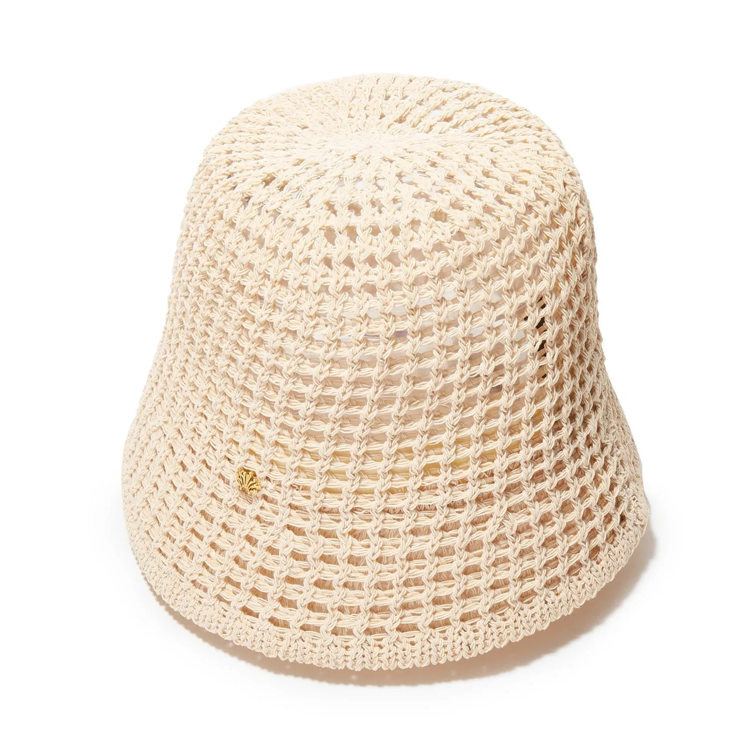 LELE SADOUGHI Natural Open Weave Bucket Hat