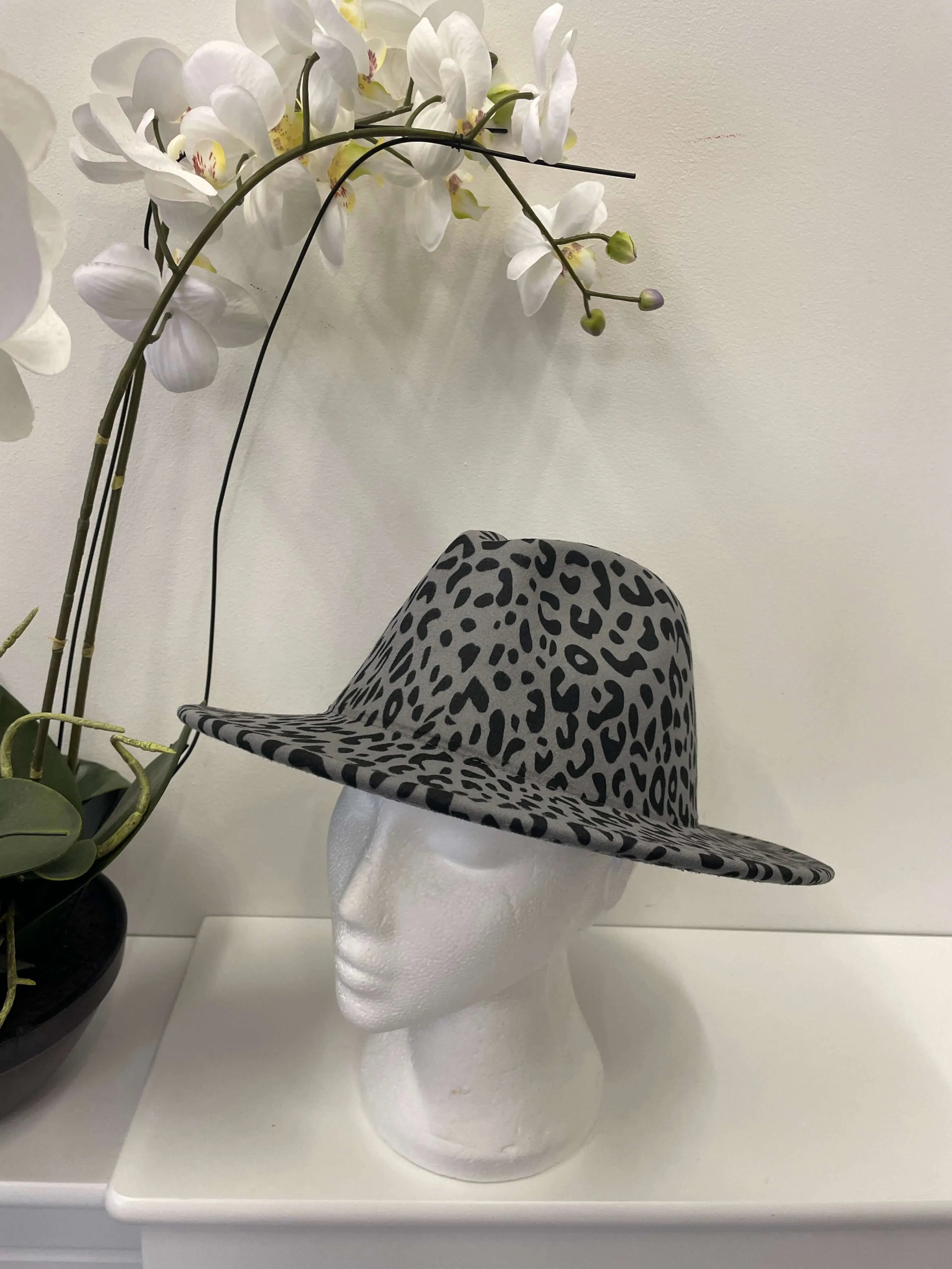 Leopard Print Structured Fedora