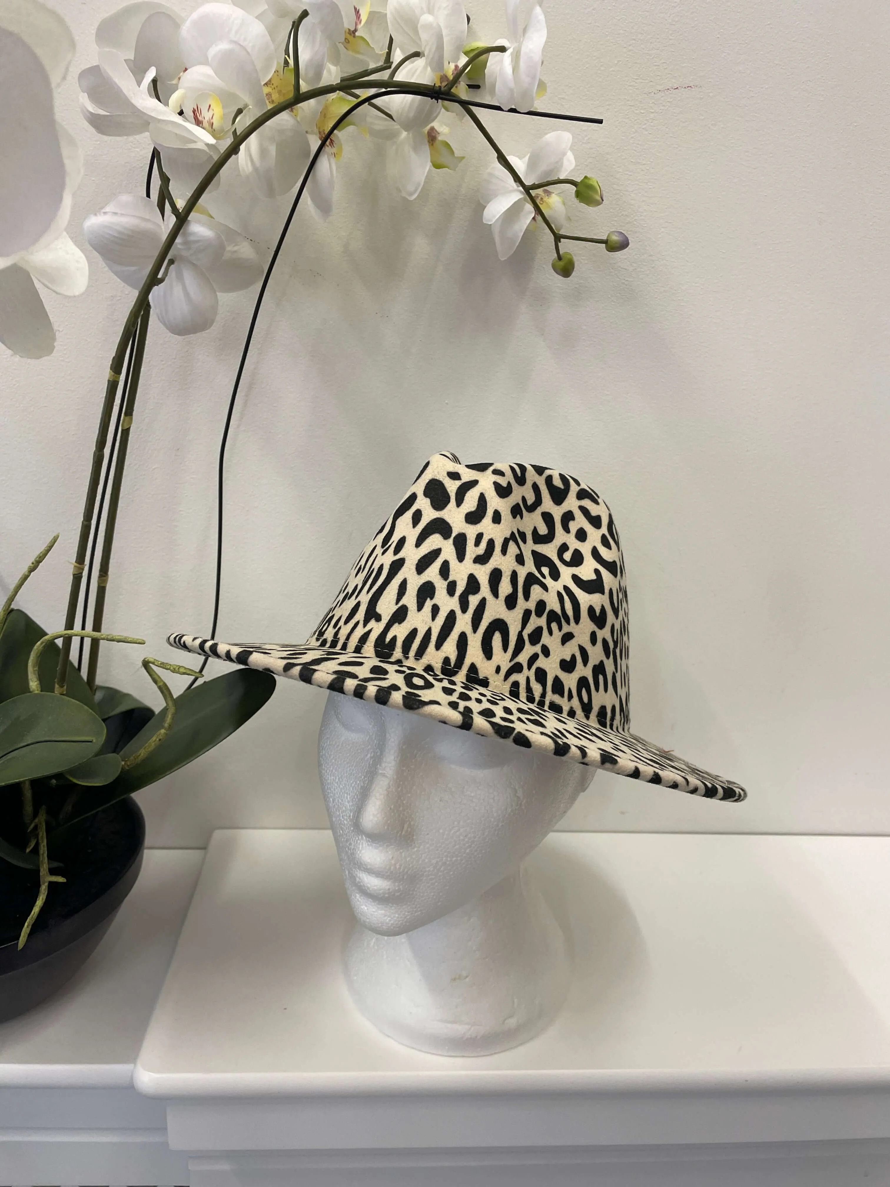 Leopard Print Structured Fedora