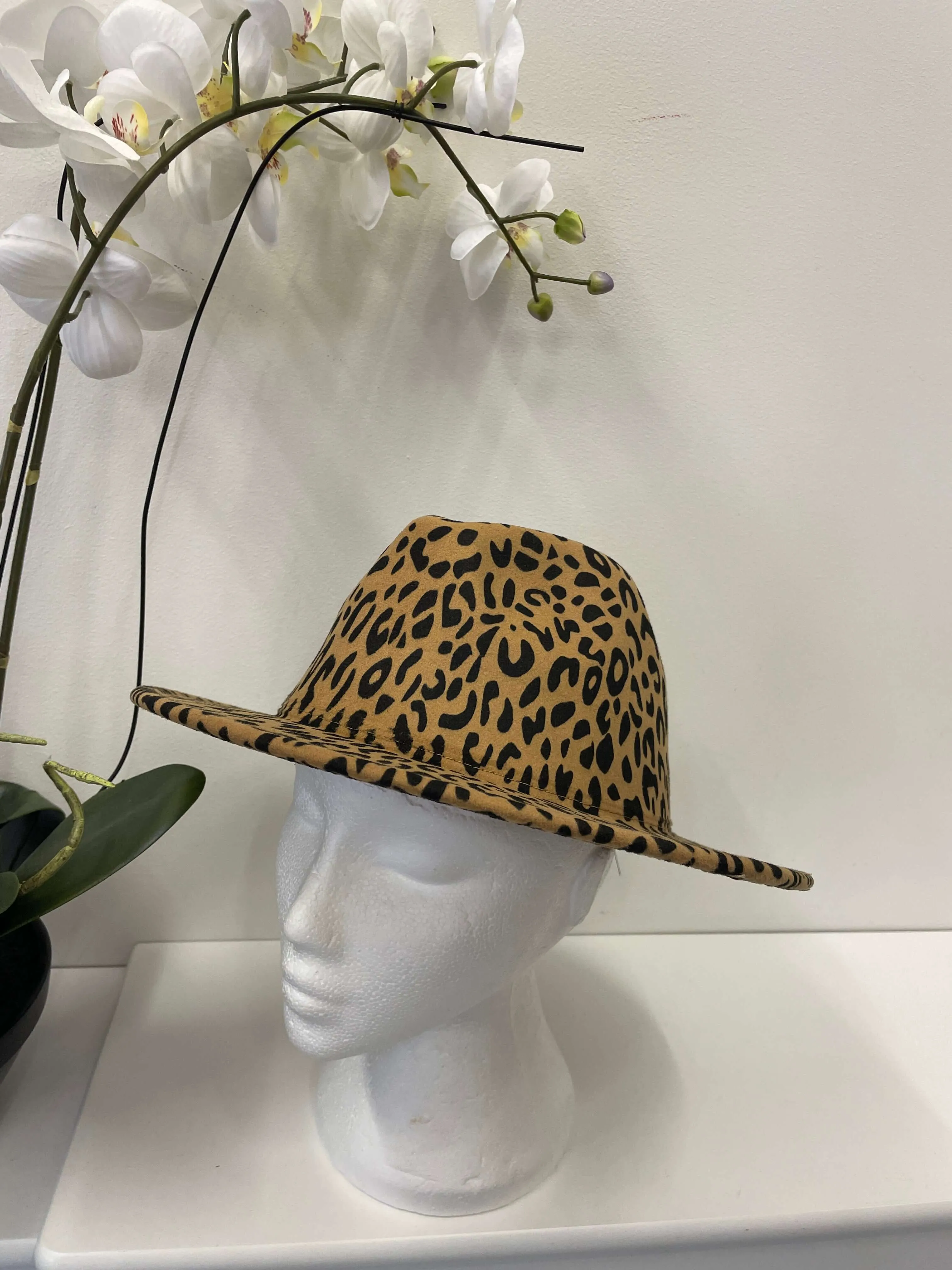 Leopard Print Structured Fedora