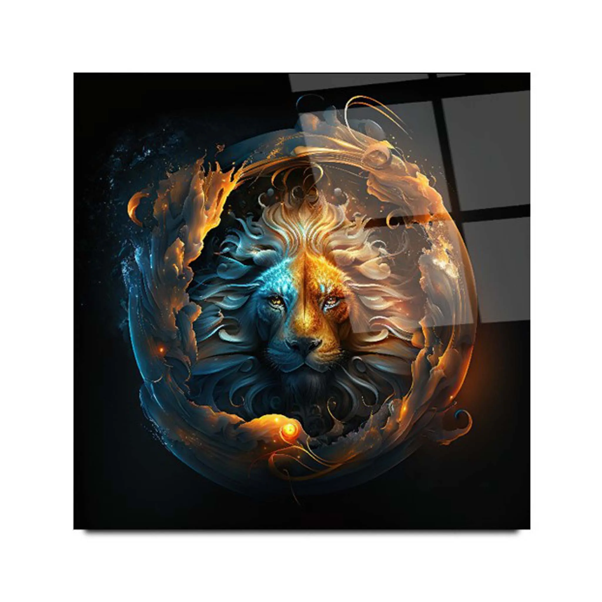 Lion Glass Wall Art 2