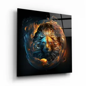 Lion Glass Wall Art 2