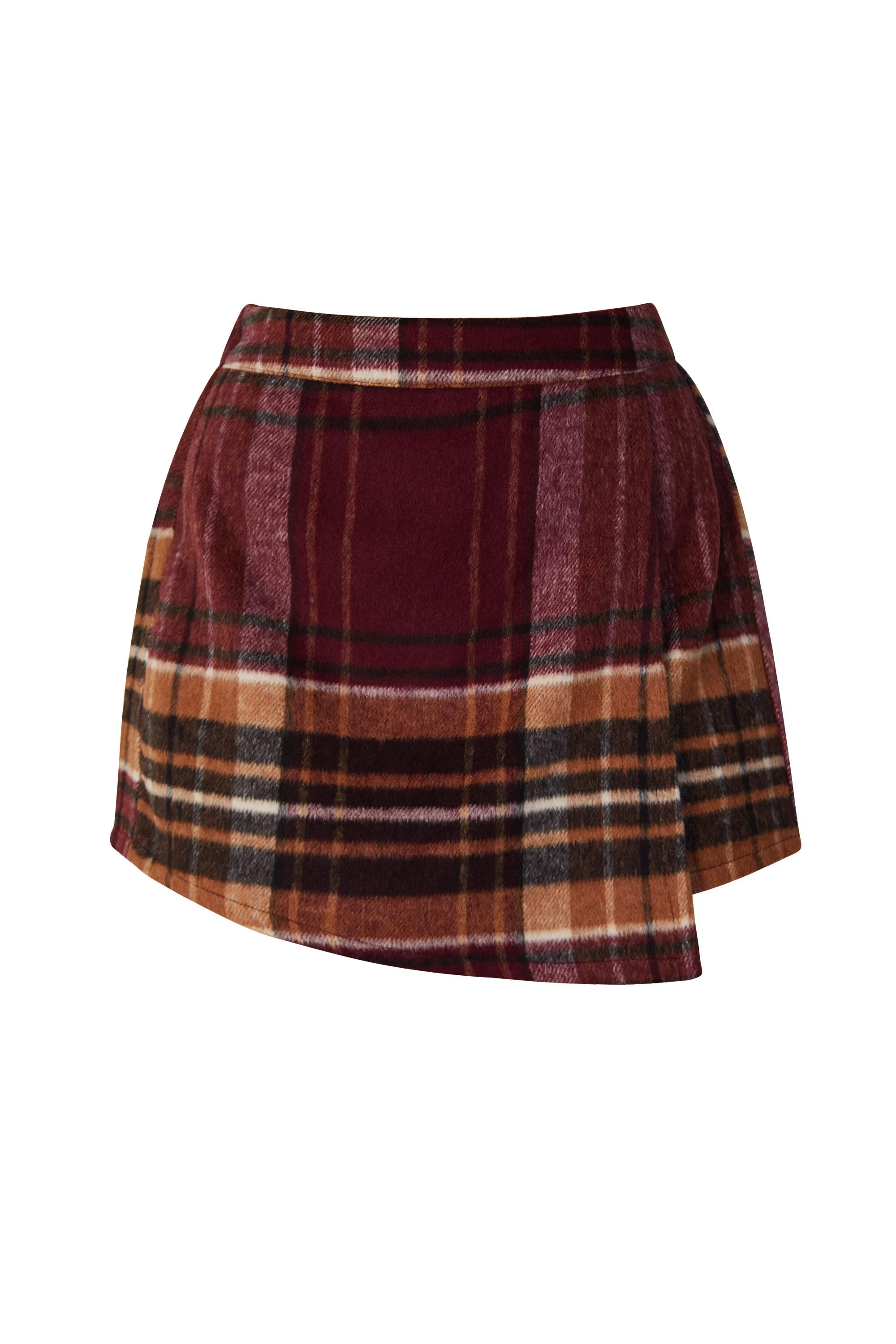 Mandy Burgundy Plaid Skort