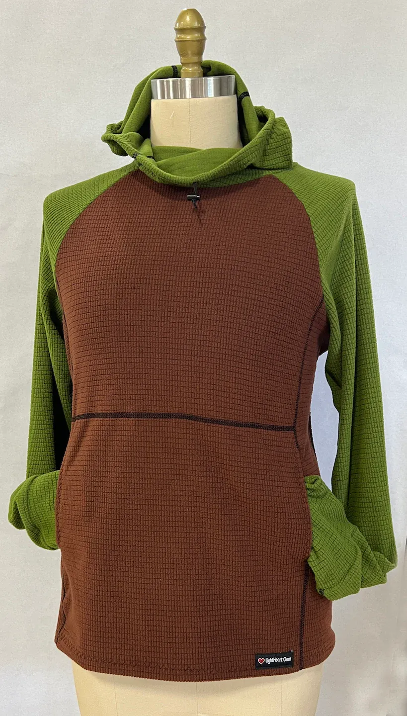 Men's Hoodie - Brown w/ Green sleeves & hood